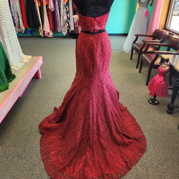 Alyce 1293 Red/Black Size 10 Two-Piece Prom/Evening Formal - Picture 5 of 7